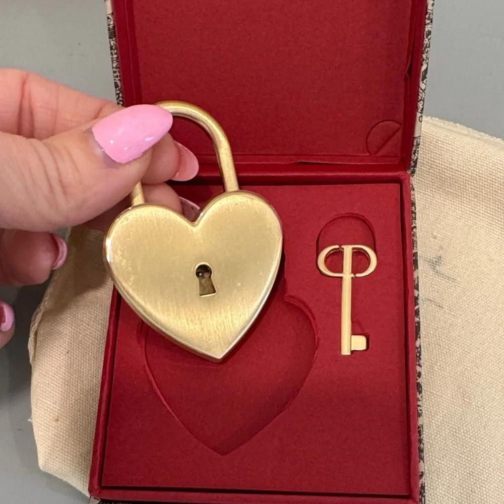 Dior Gold Heart Lock and Key Set - Picture 3 of 3